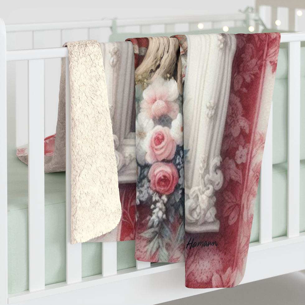 Thumbnail: Yorkie  - "Toile de Jouy"  -Sherpa Blanket - Super Soft