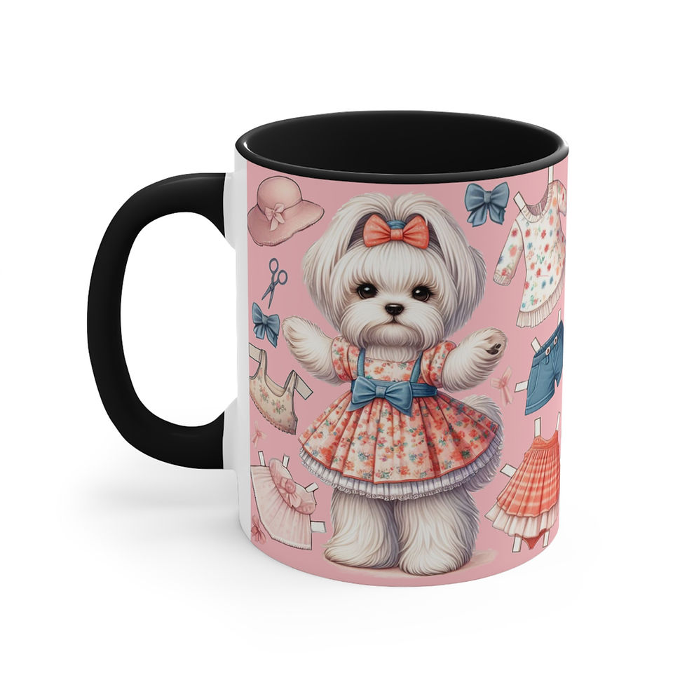 Thumbnail: Maltese Girl  "Paper Doll" -  Art Mug