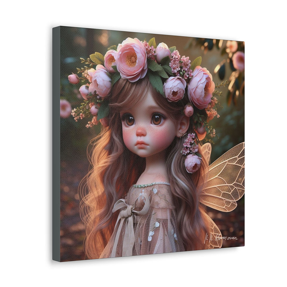 Thumbnail: Camelia 2 - Canvas Print - Gallery Style -  Flower Fairies