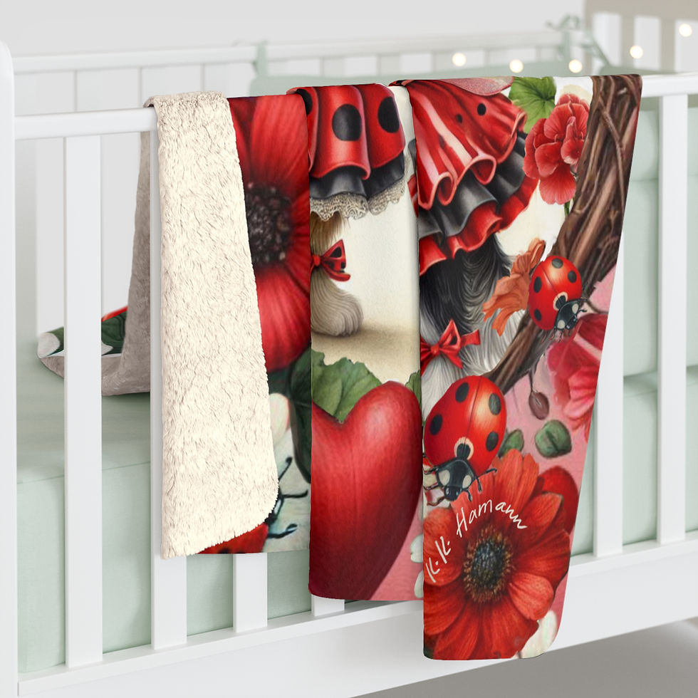 Thumbnail: Cavalier King Charles - "Lady Bugs"  -Sherpa Blanket - Super Soft