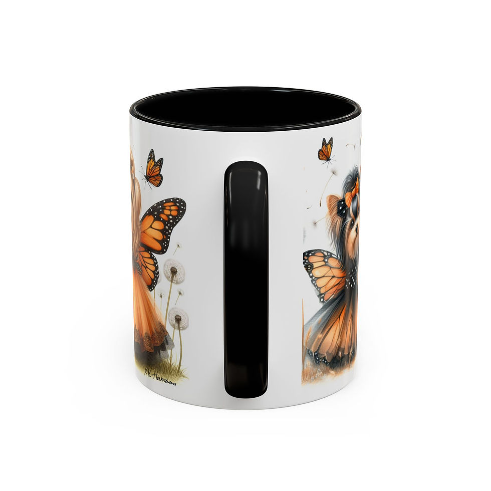 Thumbnail: Yorkie "Monarch Butterflies" - Accent Coffee Mug 11 oz
