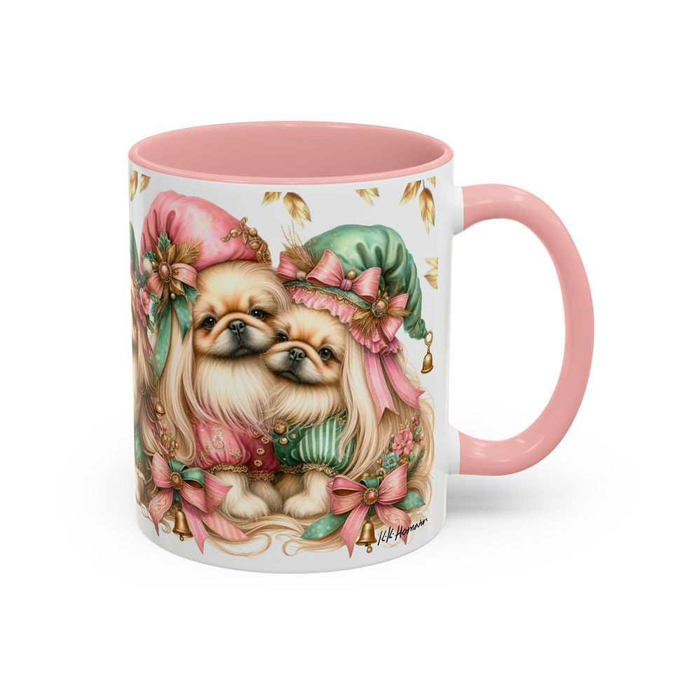 Thumbnail: Pekingese  "Elves" - Accent Coffee Mug 11 oz