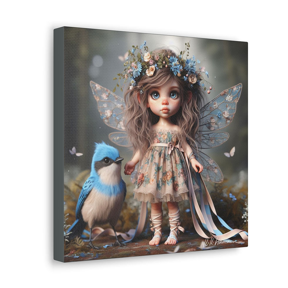 Thumbnail: Tree Swallow  Canvas Print - Gallery Style -  Birdie Fairies