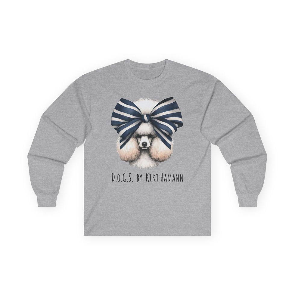 Thumbnail: Poodle "Bow"  Ultra Cotton Long Sleeve Tee 