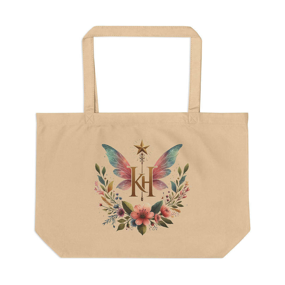 Thumbnail: Kiki Hamann's Rose Fairy Serenity - LARGE Cotton Canvas Tote Bag