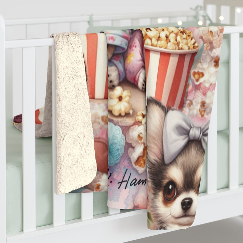 Thumbnail: Chihuahua "Movie Night" -Sherpa  Blanket - Super Soft