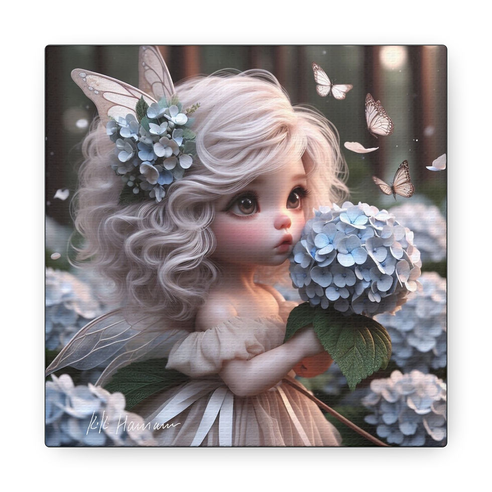 Thumbnail: Hydrangea 2 - Canvas Print - Gallery Style -  Flower Fairies