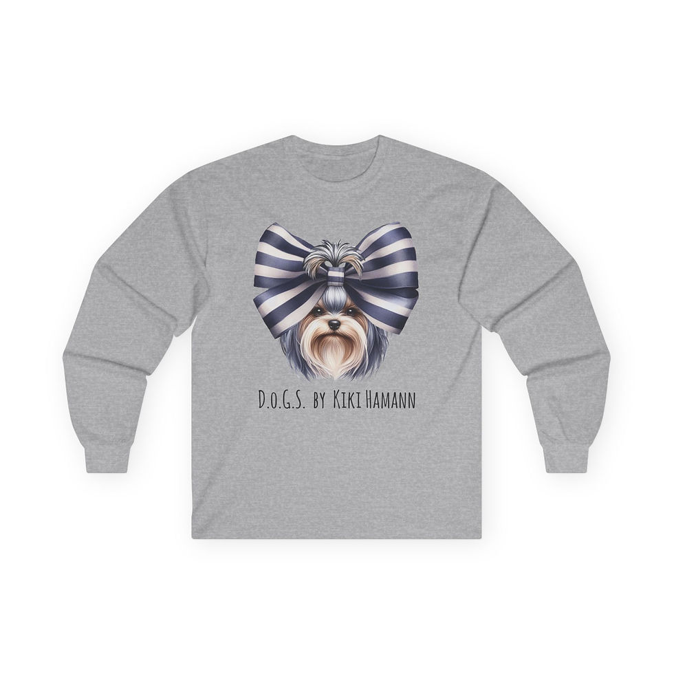 Thumbnail: Yorkie / Parti "Bow"  Ultra Cotton Long Sleeve Tee 