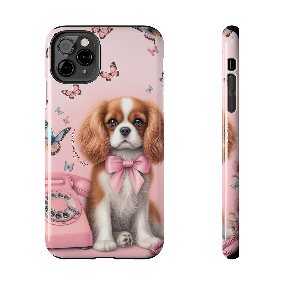 Thumbnail: Iphone Cavalier Pink Retro Phone - Tough  Cases