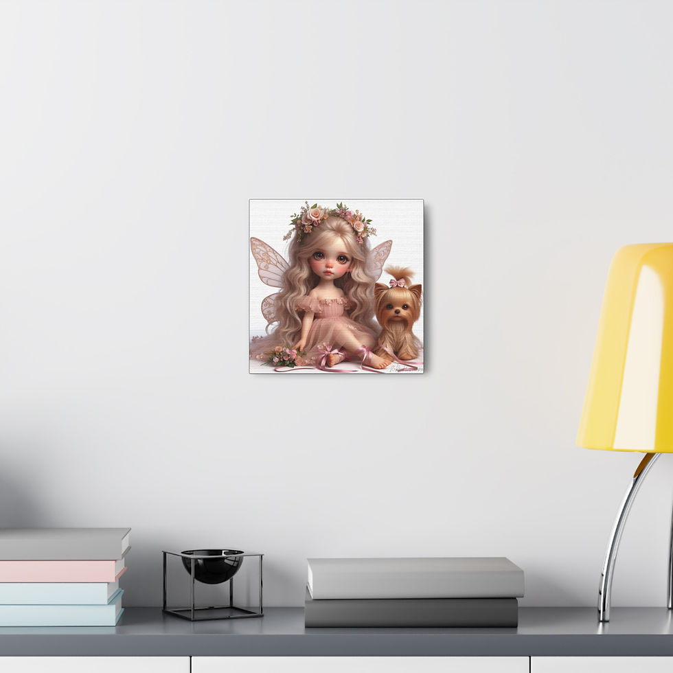 Thumbnail: Golddust Yorkie 2 - Canvas Print - Gallery Style -  Fairy Tails