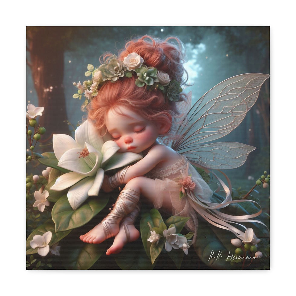 Thumbnail: Gardenia 1 - Canvas Print - Gallery Style -  Flower Fairies