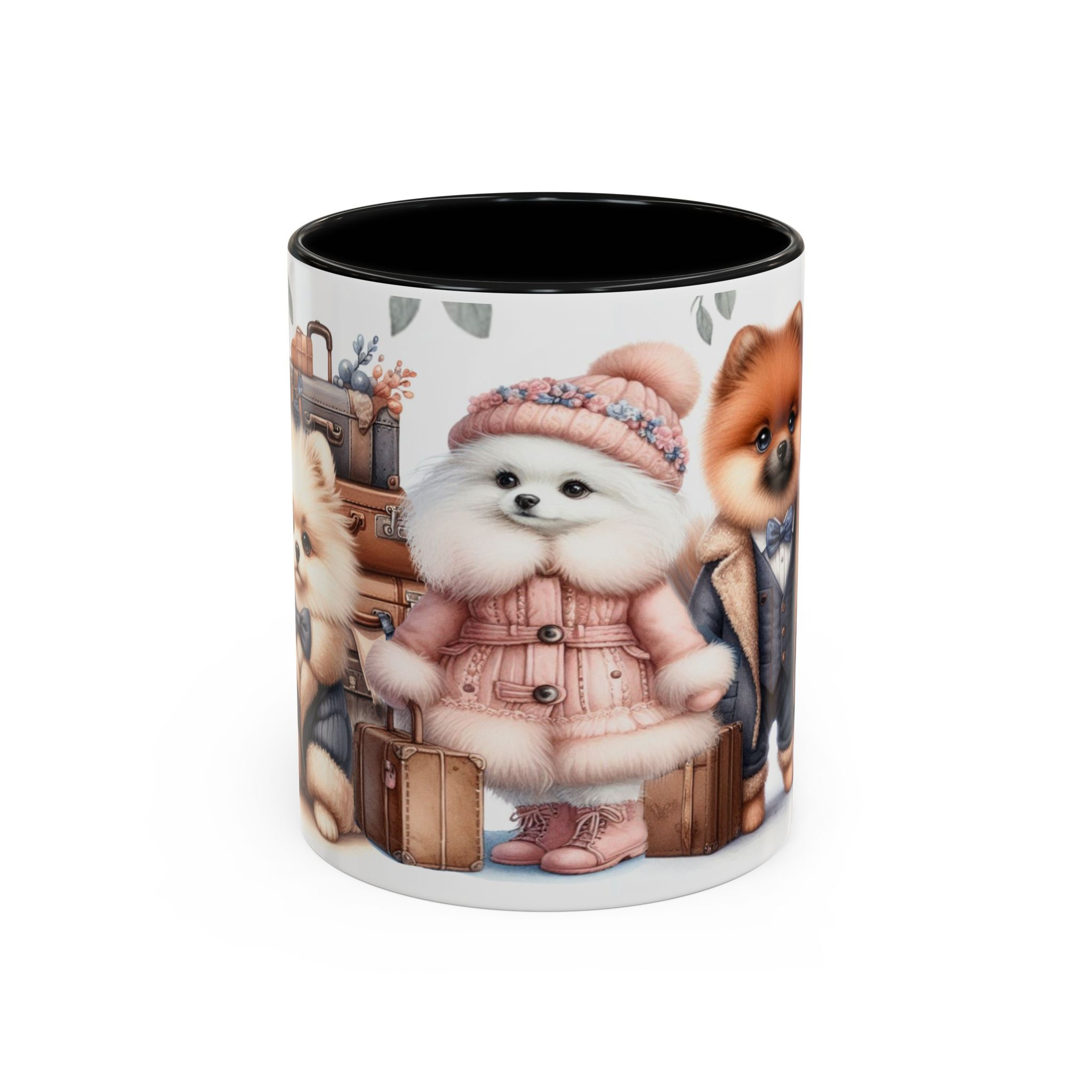 Pomeranian "World Travelers" - Accent Coffee Mug 11 oz