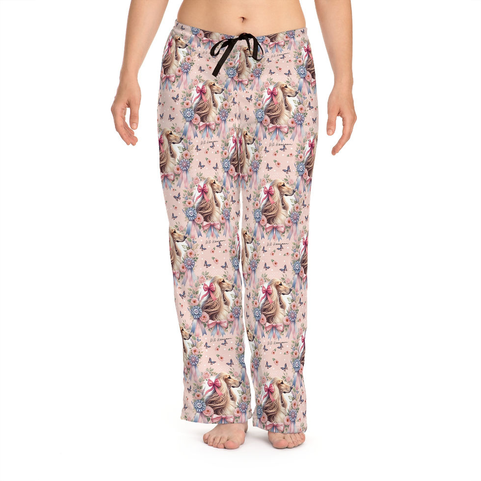 Thumbnail: Afghan Hound Women's Pajama Pants "Pink Mamas"