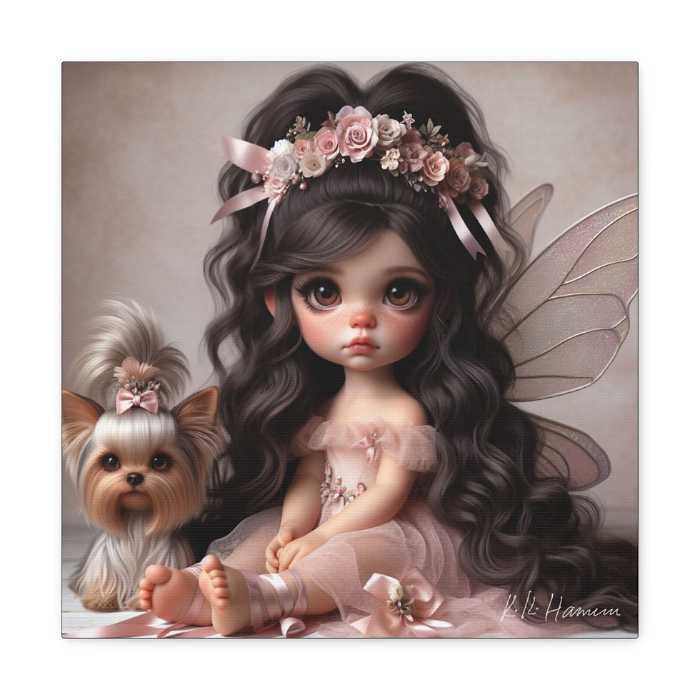 Thumbnail: Yorkie 3  - Canvas Print - Gallery Style -  Fairy Tails