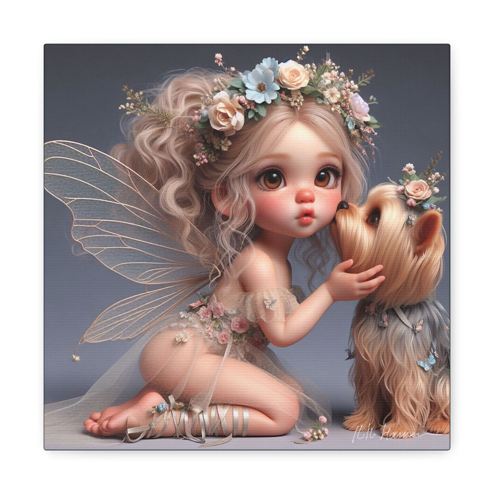 Thumbnail: Yorkie 11 - Canvas Print - Gallery Style -  Fairy Tails