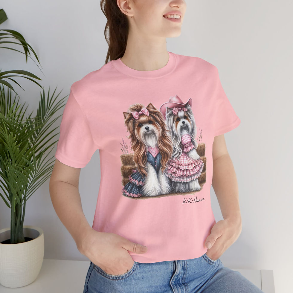 Parti Yorkie / Biewer "CowGirls  Tshirt (Boyfriend Cut)