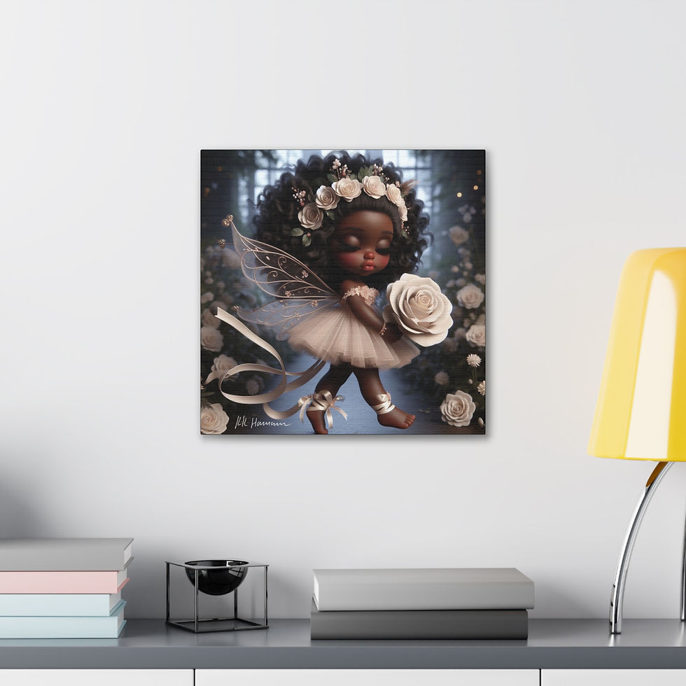 Thumbnail: Rose White 2  - Canvas Print - Gallery Style -  Flower Fairies