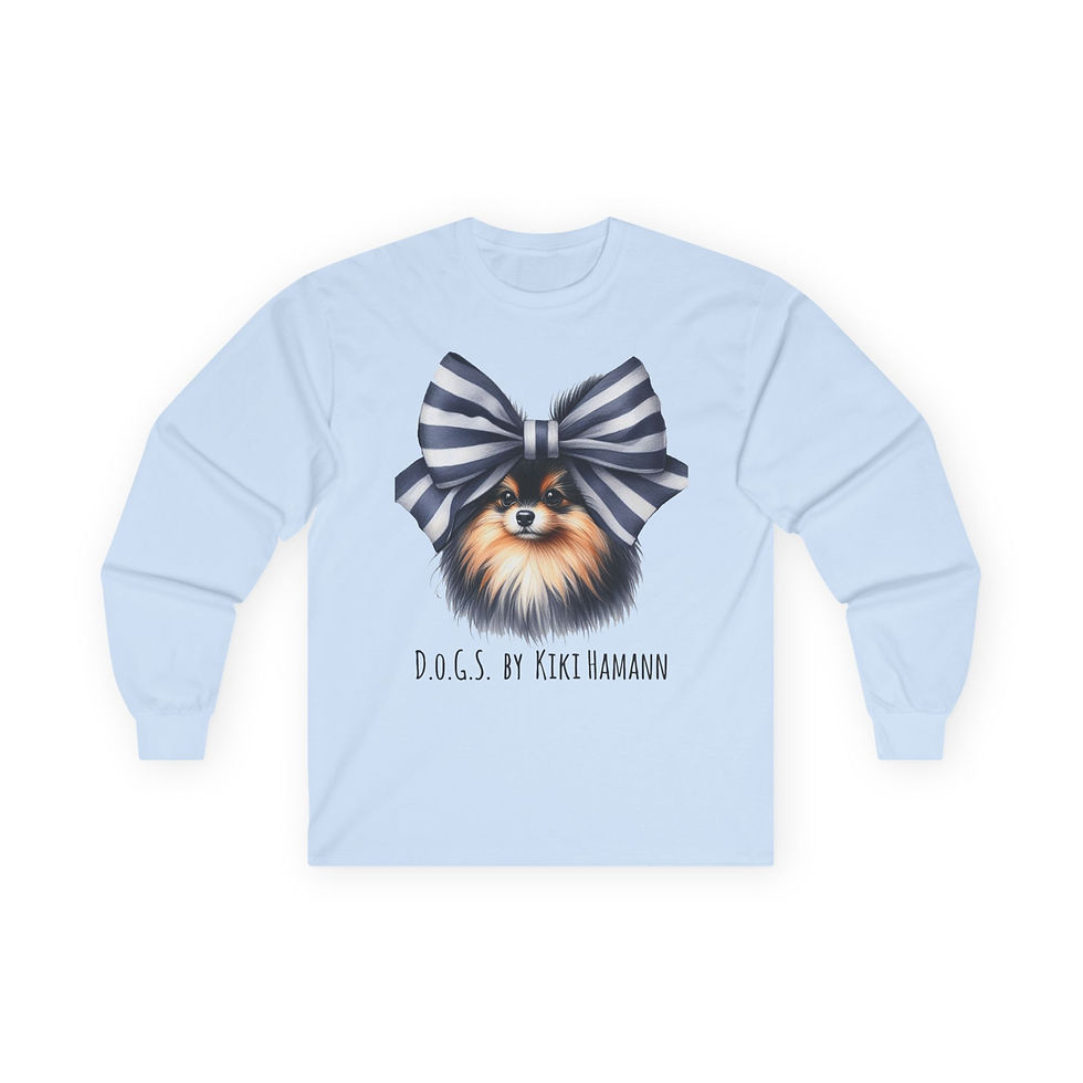 Thumbnail: Pomeranian "Bow"  Ultra Cotton Long Sleeve Tee 
