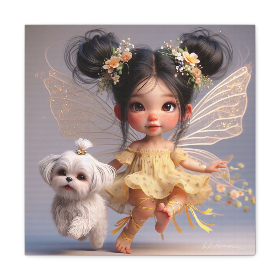 Thumbnail: Maltese 20 - Canvas Print - Gallery Style -  Fairy Tails