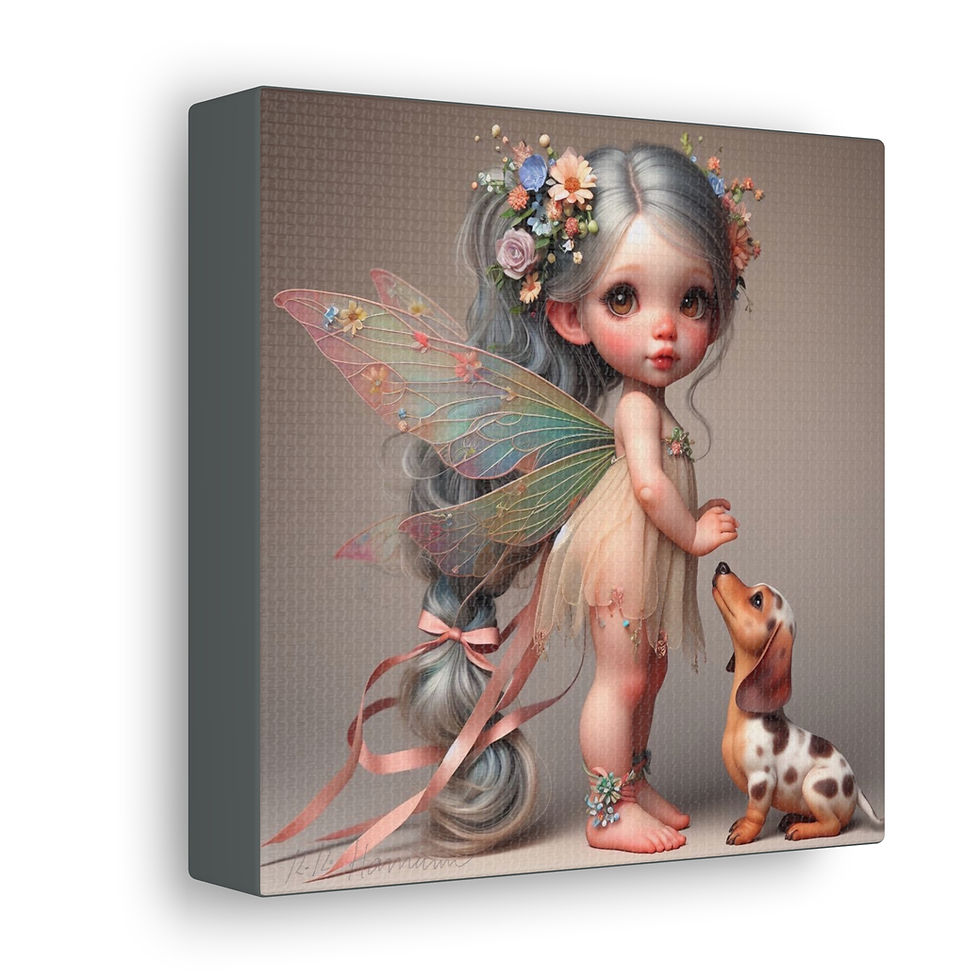 Thumbnail: Dachshund 3  - Canvas Print - Gallery Style -  Fairy Tails