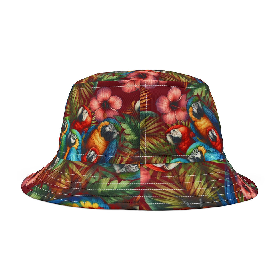 Thumbnail: Parrots and Palms  "Tropical Life" - Bucket Hat 