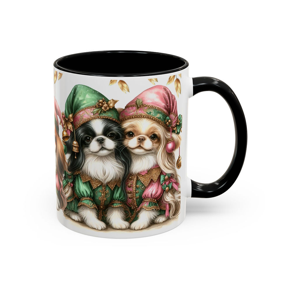 Thumbnail: Japanese Chin  "Elves" - Accent Coffee Mug 11 oz