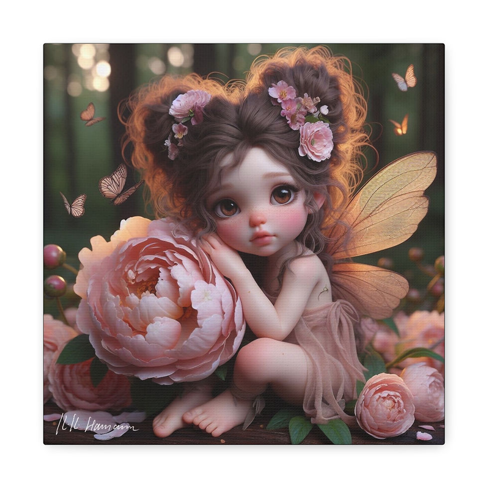 Thumbnail: Peonie 1 - Canvas Print - Gallery Style -  Flower Fairies