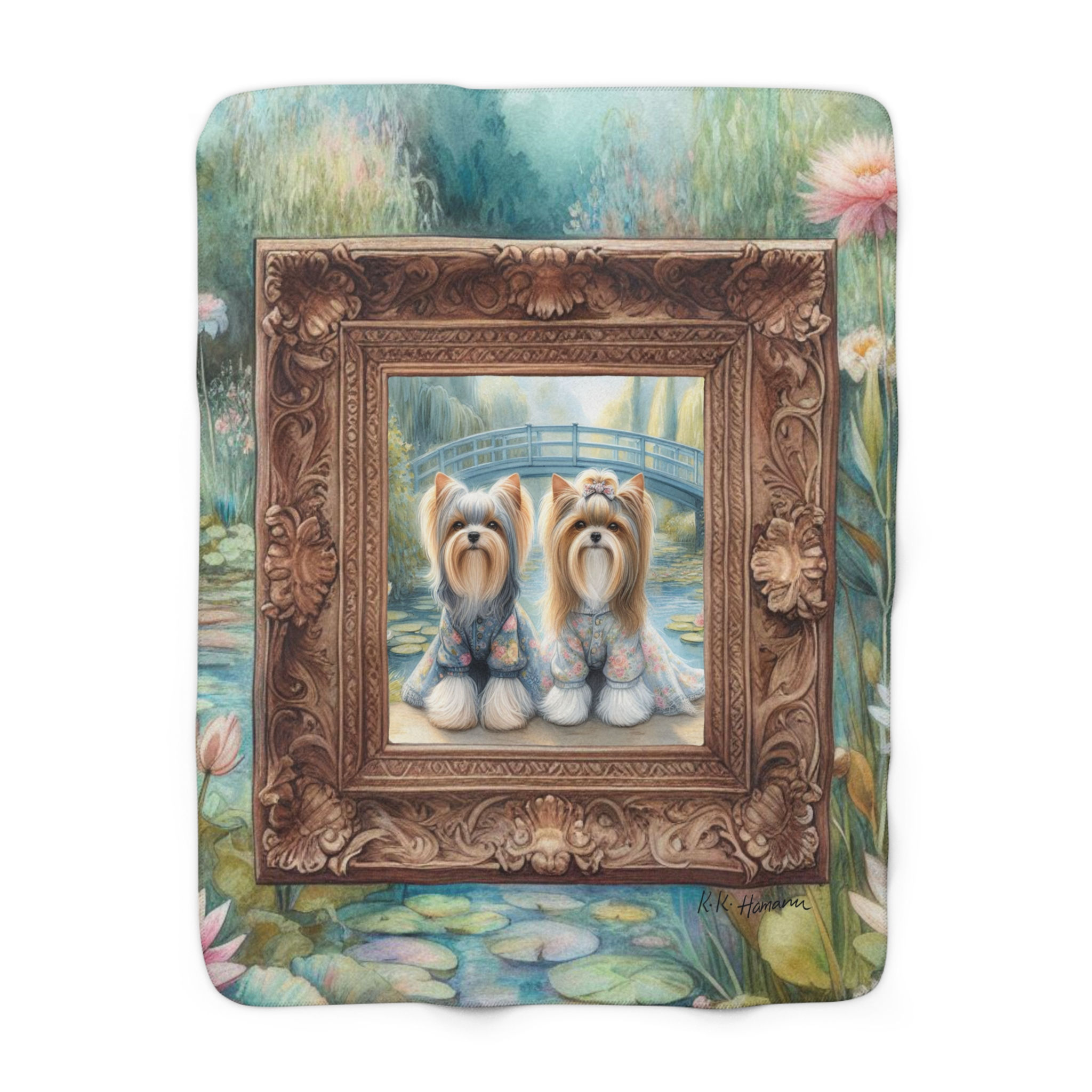 Biewer "Monet's Garden"  -Sherpa Blanket 