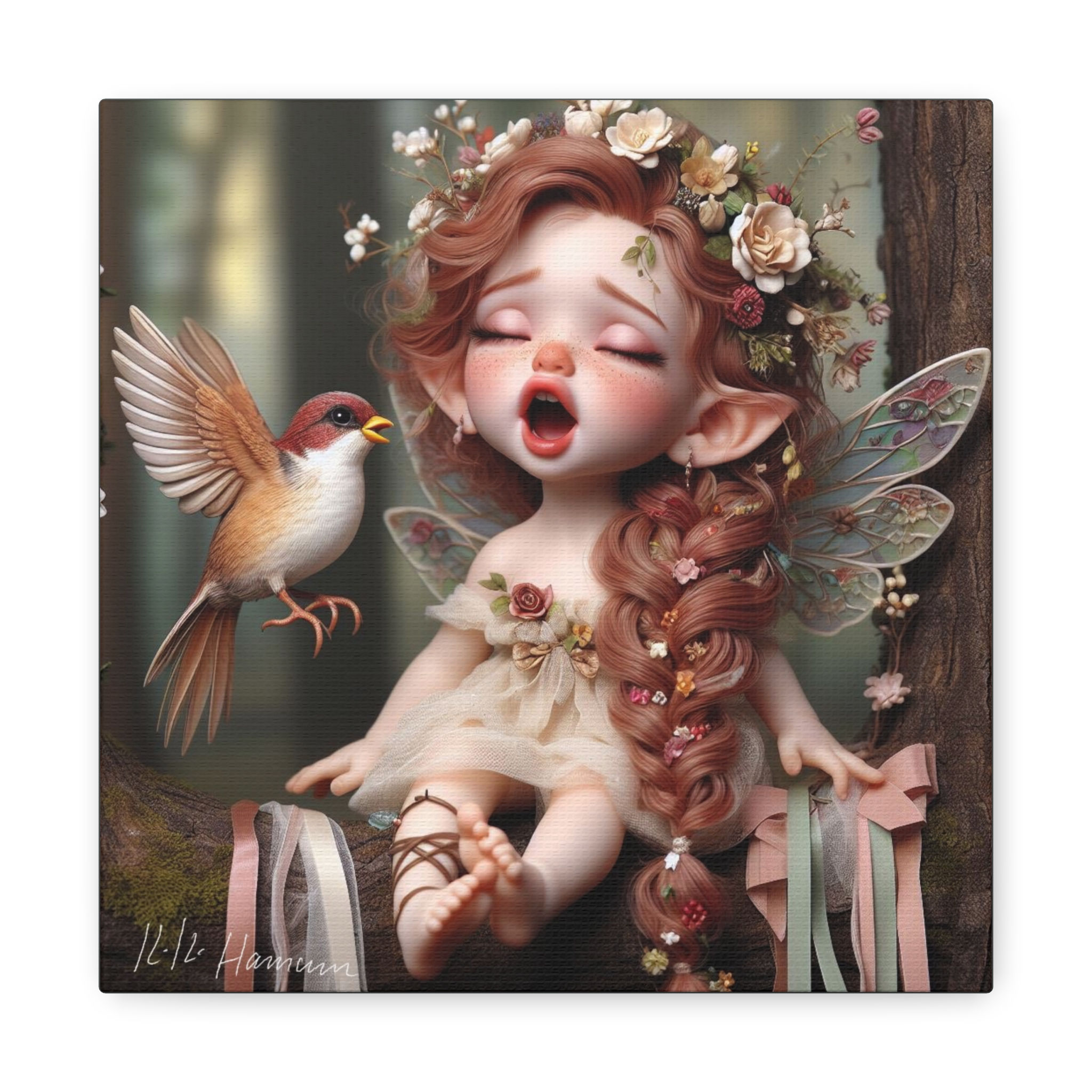 Song Sparrow 1 - Canvas Print - Gallery Style -  Birdie Fairies