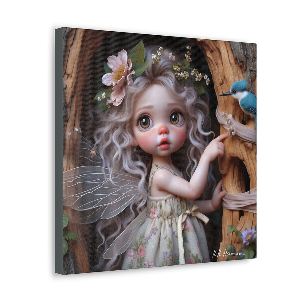 Thumbnail: Woodpecker 1 - Canvas Print - Gallery Style -  Birdie Fairies