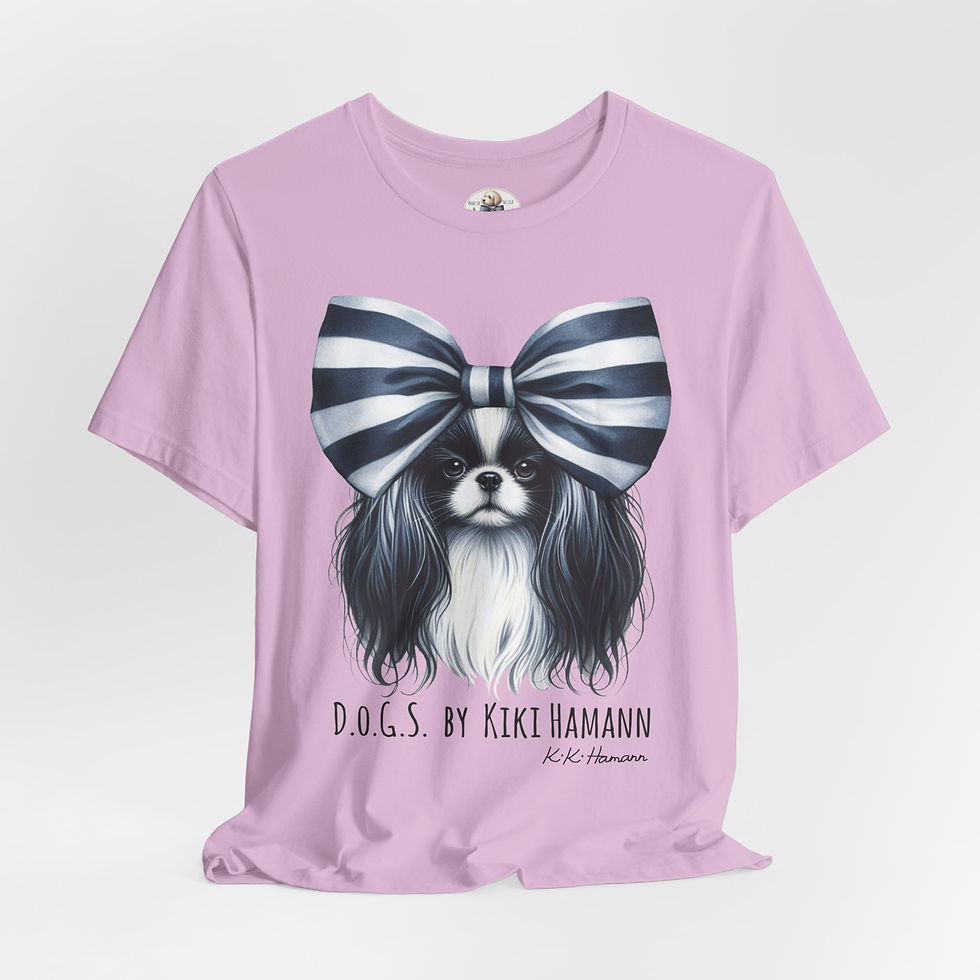 Thumbnail: Japanese Chin "Bows"  Tshirt (Boyfriend Cut)