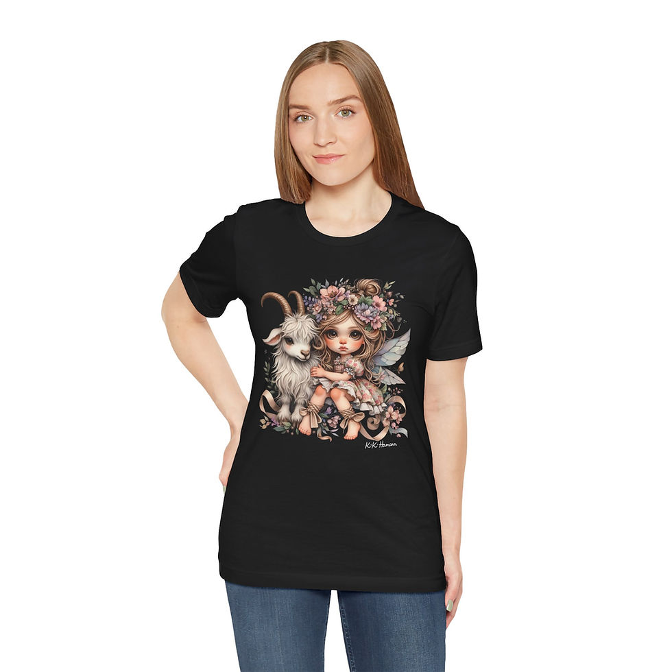Thumbnail: Zodiac Capricorn Fairy,  Little Black Shirt, -"Boyfriend Tshirt  Style"