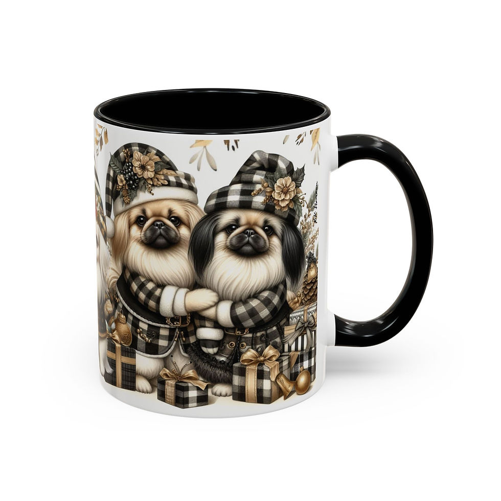Thumbnail: Pekingese  "Farmhouse Elves" - Accent Coffee Mug 11 oz