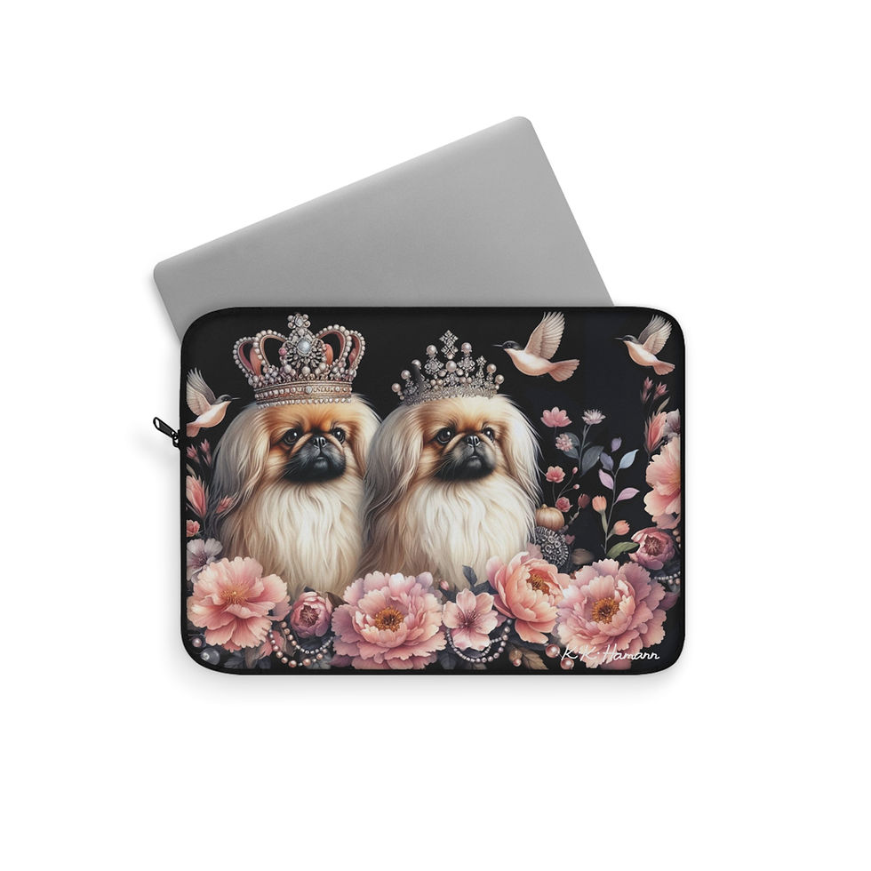 Thumbnail: Pekingeses "The Royals" Laptop Sleeve available in 3 sizes