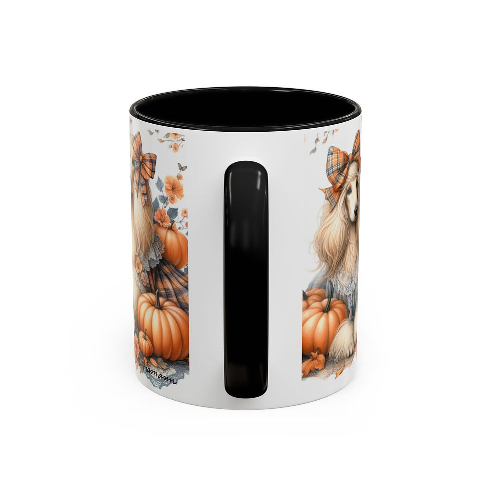 Thumbnail: Afghan Hounds "Pumpkins" - Accent Coffee Mug 11 oz