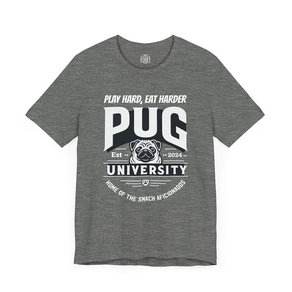 Thumbnail: Guys Pug University Tshirt (Regular Cut)