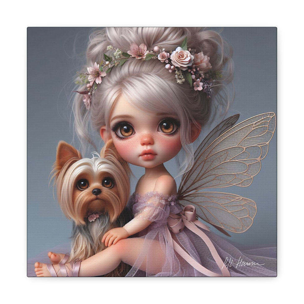 Thumbnail: Yorkie 7 - Canvas Print - Gallery Style -  Fairy Tails