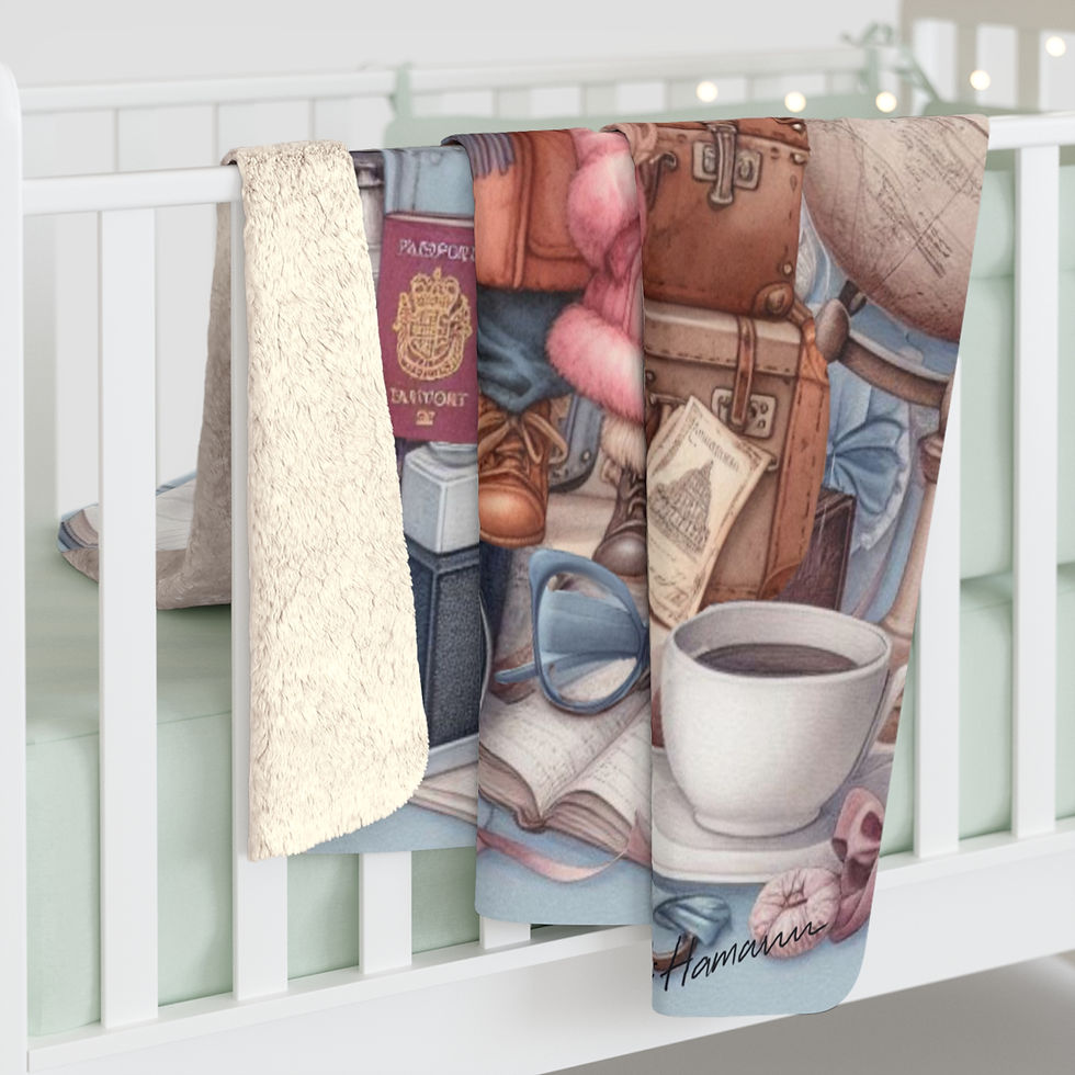 Thumbnail: Yorkie - "World Travelers"  -Sherpa Blanket - Super Soft