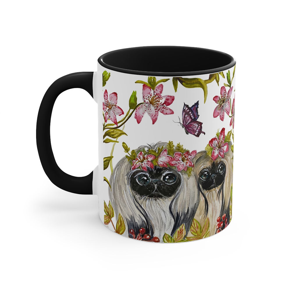 Thumbnail: Lillies, Pekingese Art Mug