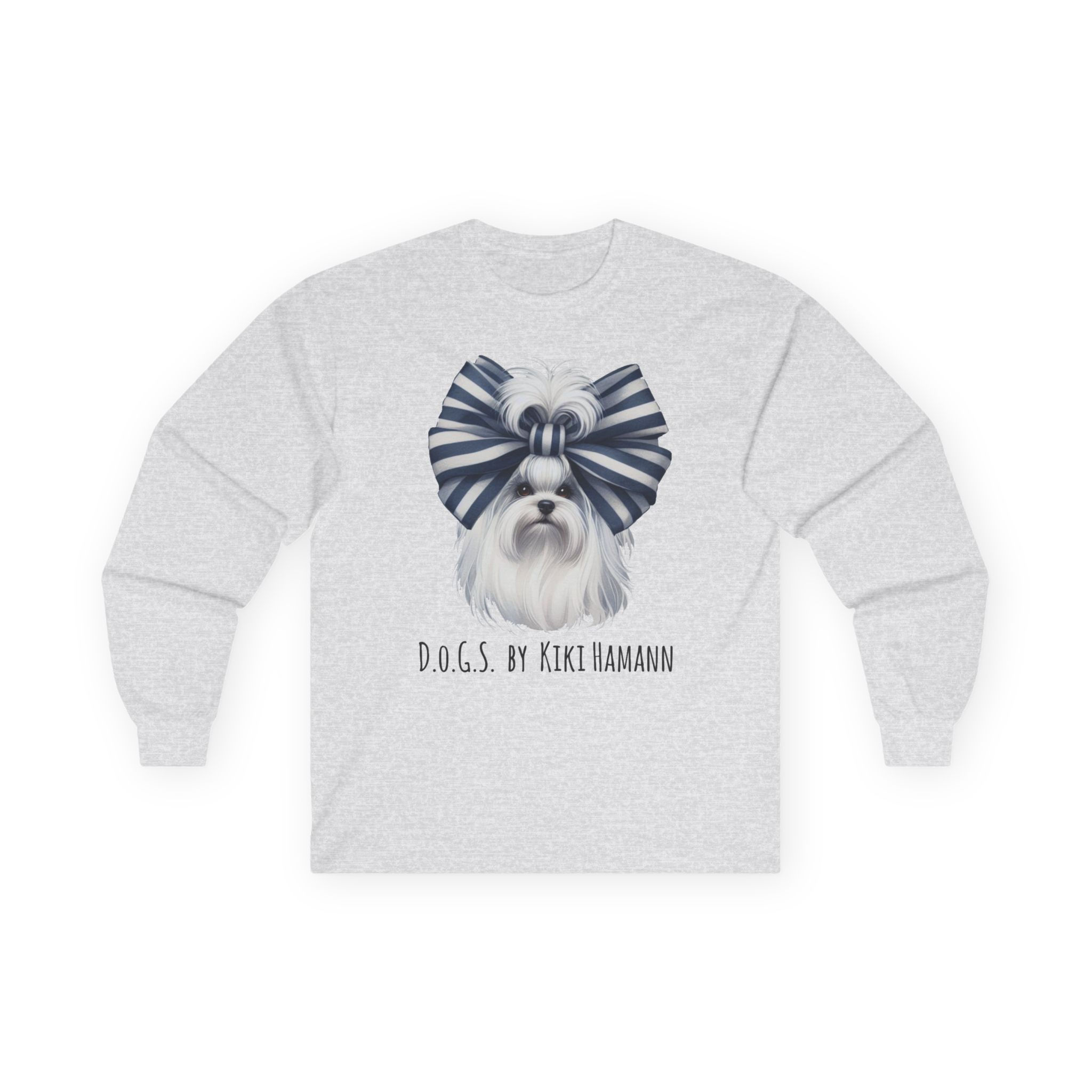 Maltese"Bow"  Ultra Cotton Long Sleeve Tee 