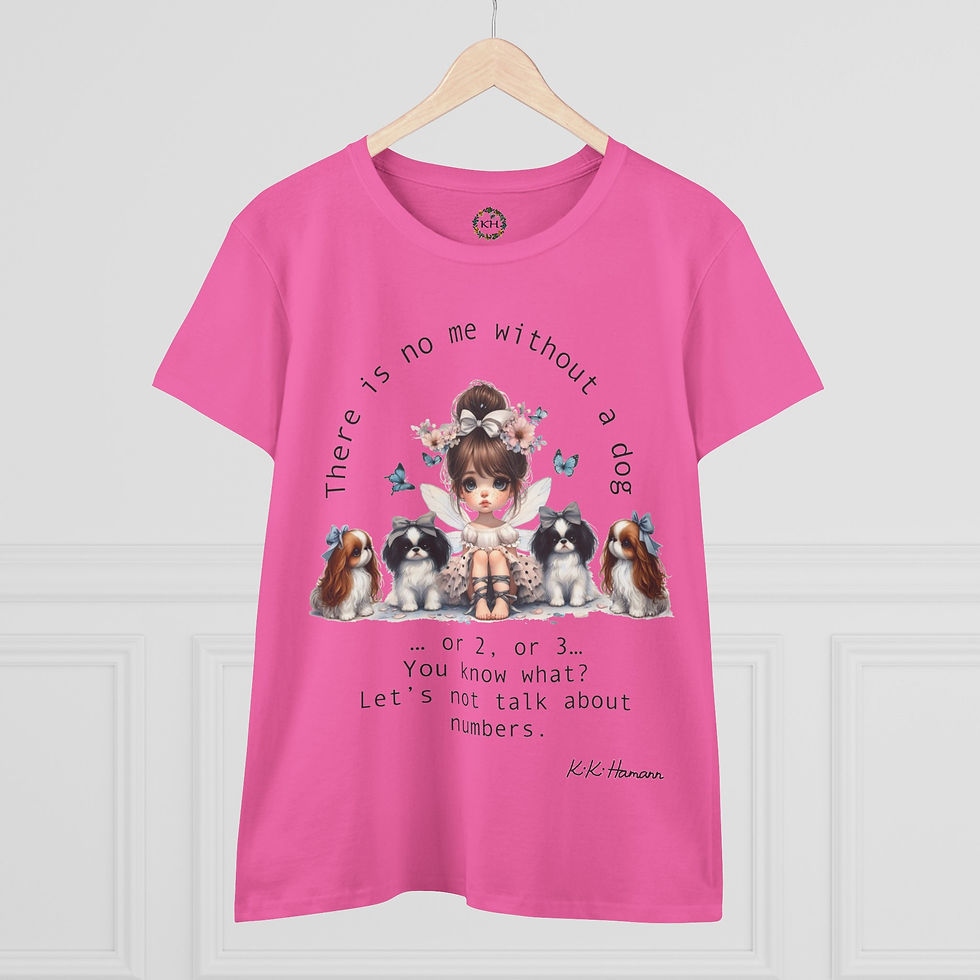 Thumbnail: Japanese Chin "Who's Counting"  - Women's Midweight Cotton Tee