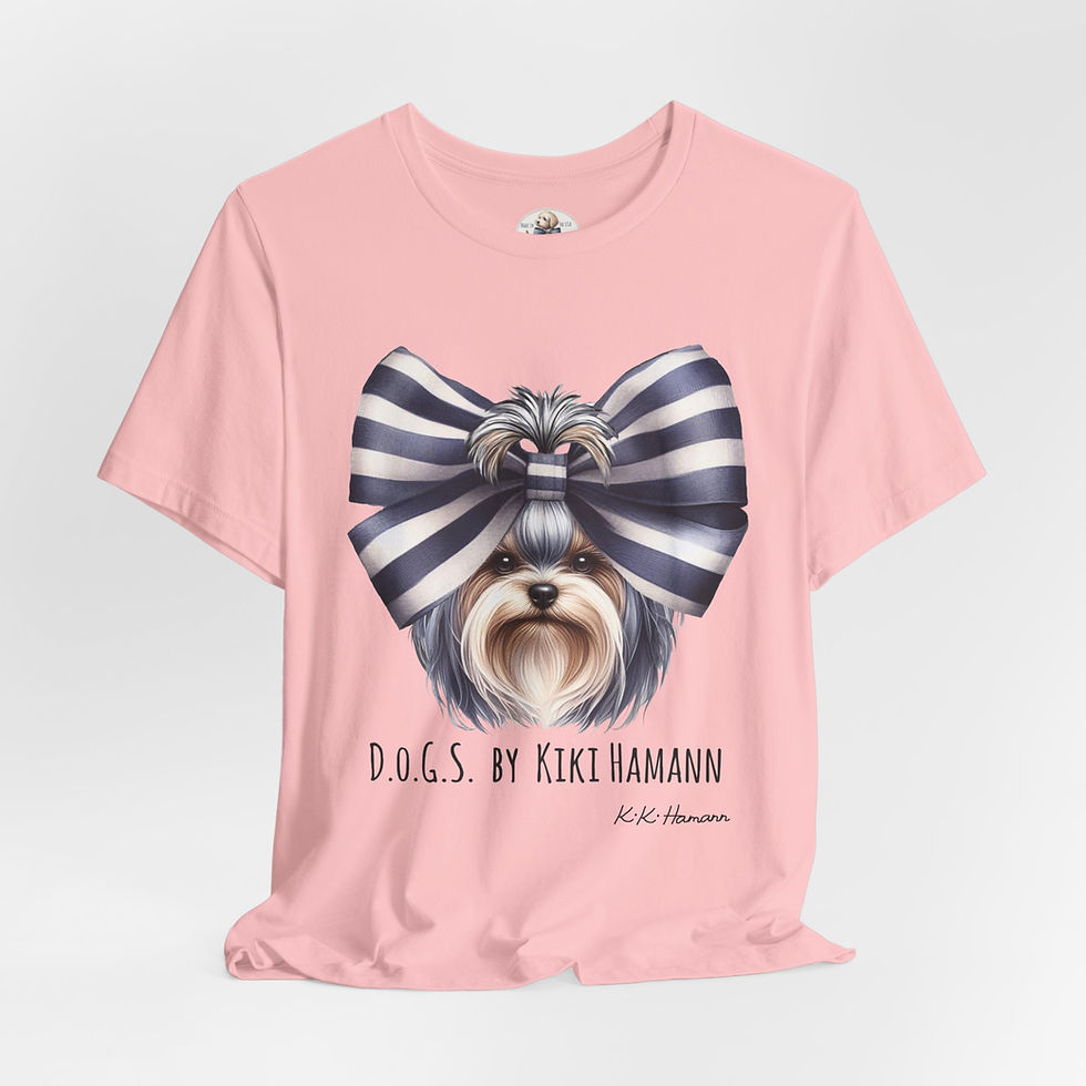 Thumbnail: Yorkie Parti "Bows"  Tshirt (Boyfriend Cut)