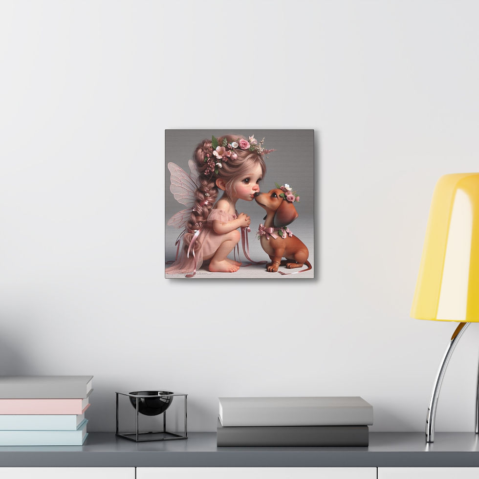 Thumbnail: Dachshund 9  - Canvas Print - Gallery Style -  Fairy Tails