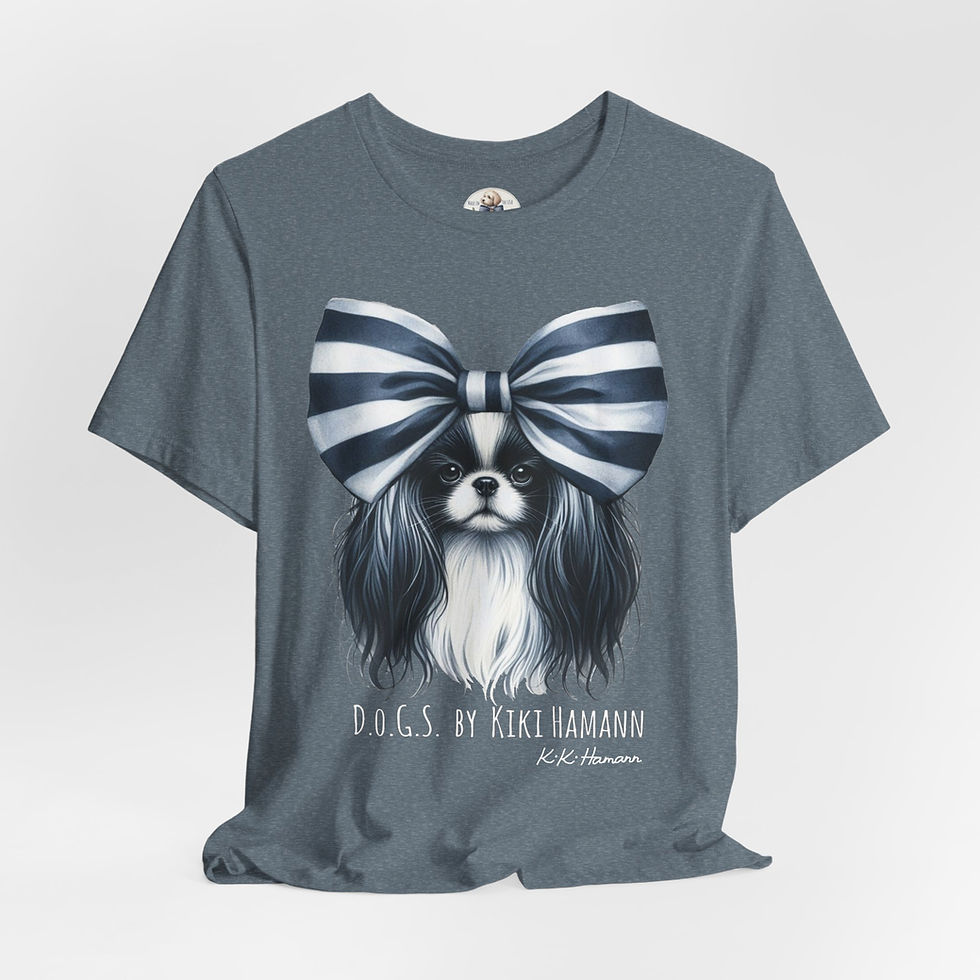 Thumbnail: Japanese Chin "Bows"  Tshirt (Boyfriend Cut)