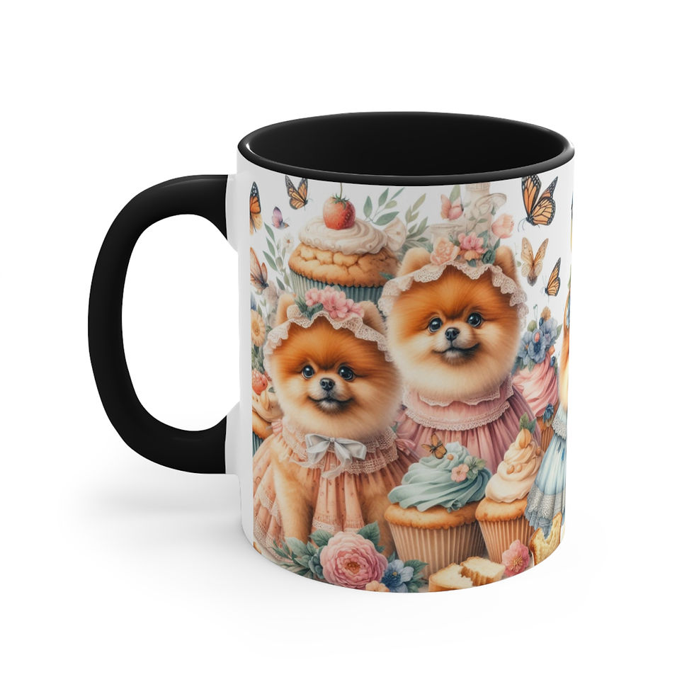 Thumbnail:  Pomeranians (Orange) "Cupcakes"  -  Art Mug - 11 Oz