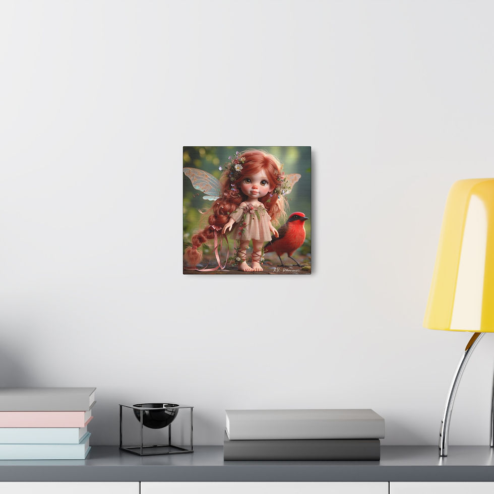 Thumbnail: Scarlet Tanager 2 - Canvas Print - Gallery Style -  Birdie Fairies