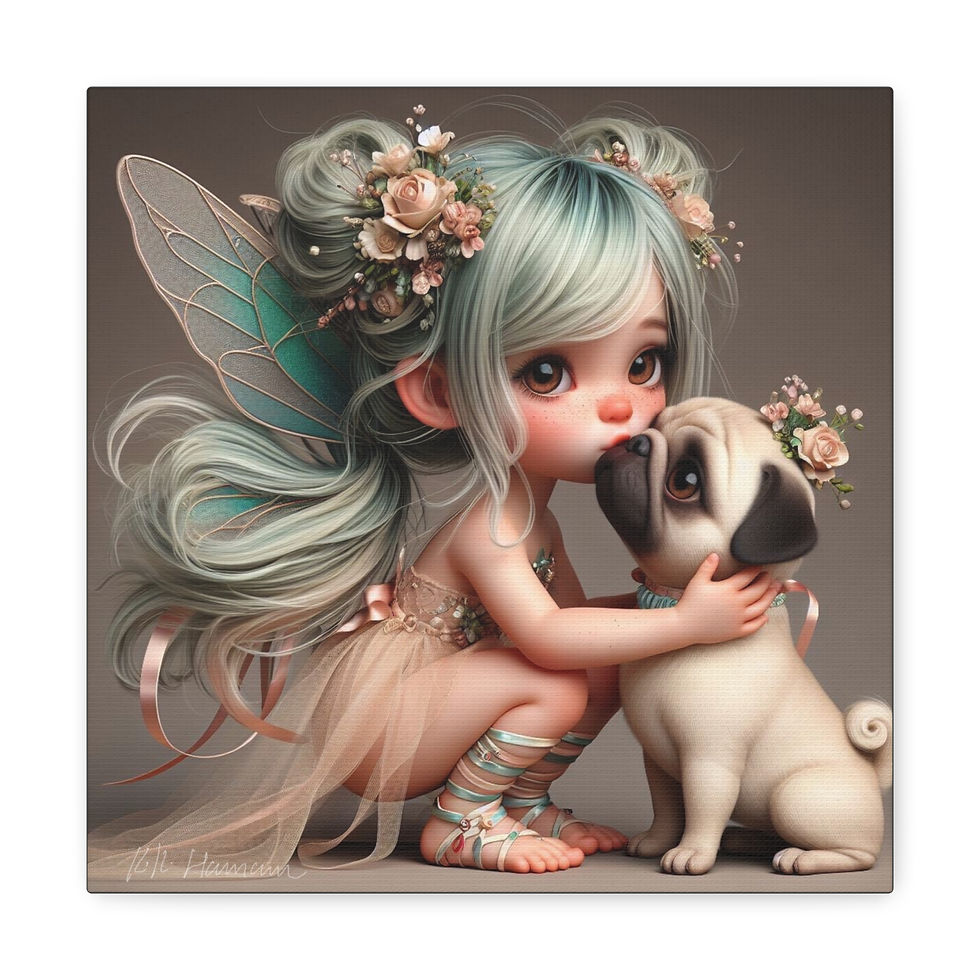 Thumbnail: Pug 2  - Canvas Print - Gallery Style -  Fairy Tails