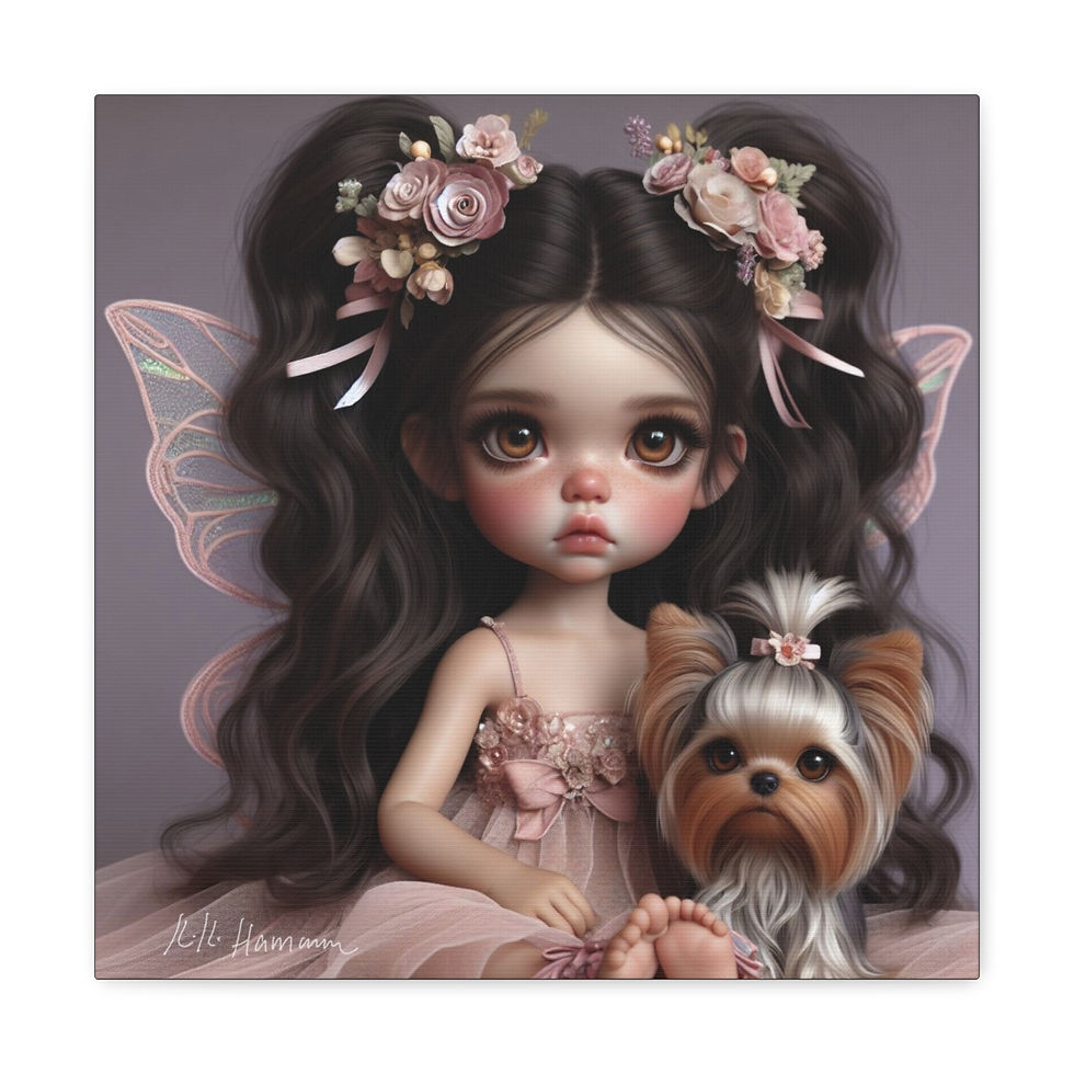 Thumbnail: Yorkie 2 - Canvas Print - Gallery Style -  Fairy Tails