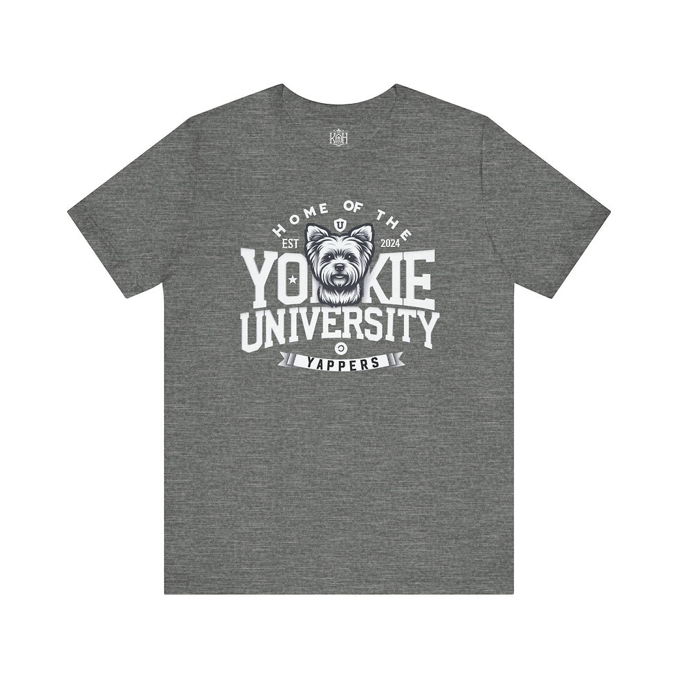 Ladies Yorkie  University Tshirt (Boyfriend Cut)