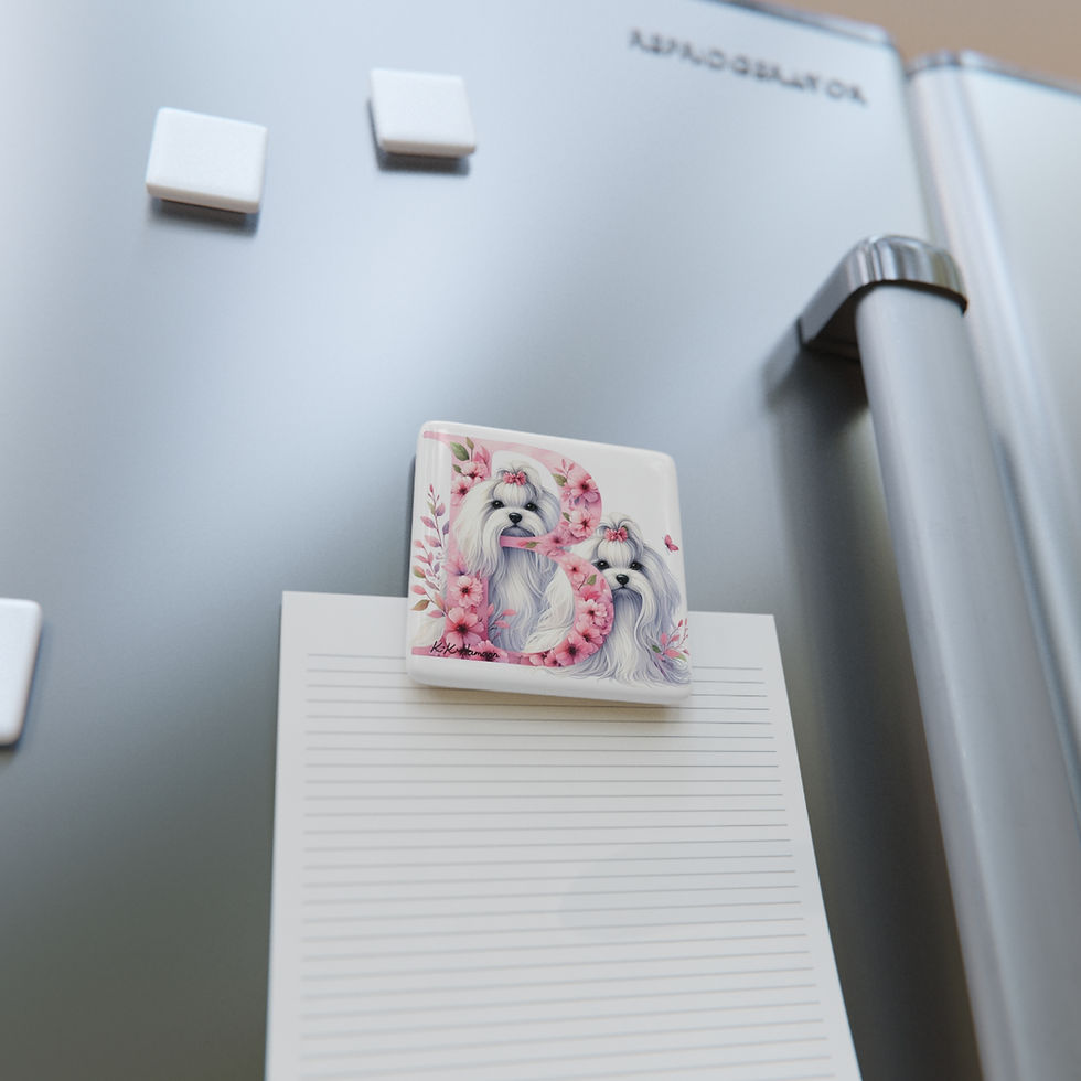 Thumbnail: Maltese Letter B -  2" Porcelain Magnet, Square